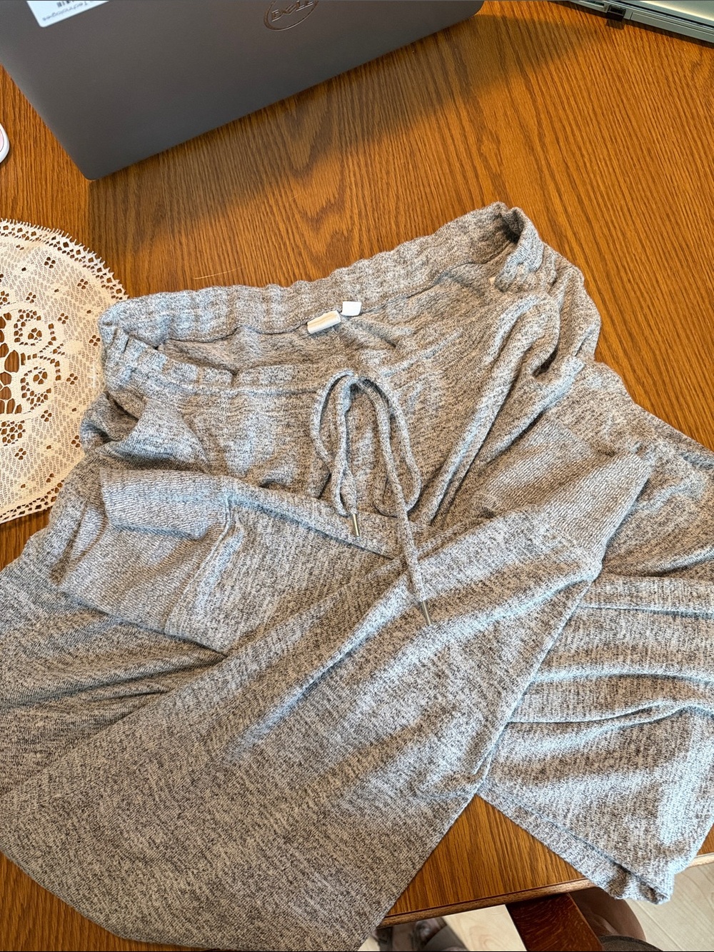GAP Heather Gray Drawstring Track Pants for Women